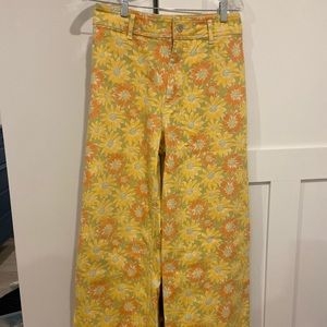 Zara wide leg floral pants